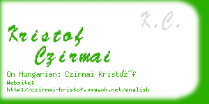 kristof czirmai business card